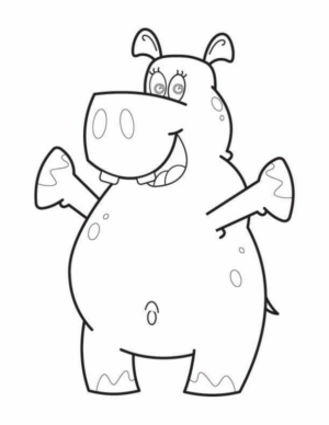 Disegno di ippopotamo da stampare e colorare 57