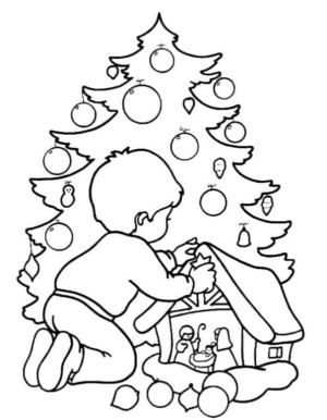 Disegno di albero di Natale da stampare e colorare 164