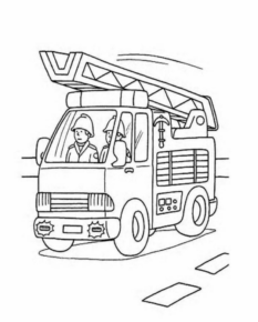 Disegno di camion dei pompieri da stampare e colorare 45