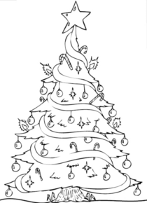 Disegno di albero di Natale da stampare e colorare