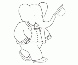 Disegno di elefante da stampare e colorare 135