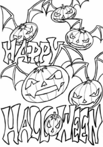Disegno di zucca di Halloween da stampare e colorare 225
