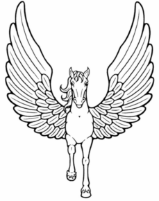 Disegno di cavallo alato da stampare e colorare 6