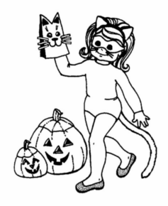 Disegno di gatto di halloween da stampare e colorare 23 Disegno di gatto di halloween da stampare e colorare 23
