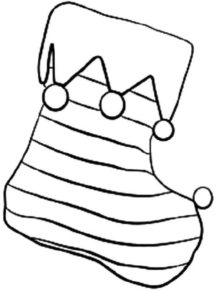 Disegno di calza di Natale da stampare e colorare 1