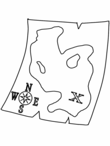 Disegno di mappa del tesoro da stampare e colorare 2