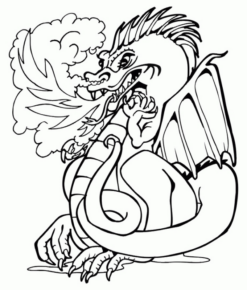 Disegno di dragone da stampare e colorare 232