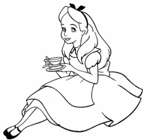Disegno di Alice nel paese delle meraviglie da stampare e colorare 116