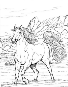 Disegno di cavallo da stampare e colorare 166