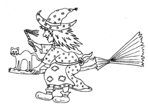 Disegno di Befana da stampare e colorare 24
