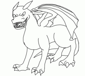 Disegno di dragone da stampare e colorare 118