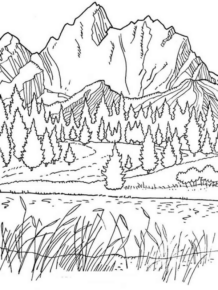 Disegno di paesaggio da stampare e colorare 34