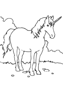 Disegno di unicorno da stampare e colorare 135