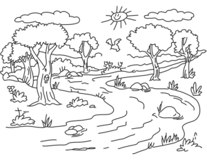 Disegno di paesaggio da stampare e colorare 89