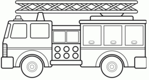Disegno di camion dei pompieri da stampare e colorare 26