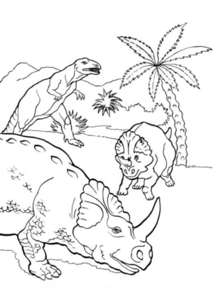 Disegno di Triceratopo da stampare e colorare 11