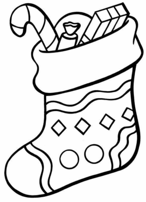 Disegno di calza di Natale da stampare e colorare 28