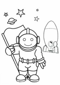 Disegno di astronauta da stampare e colorare 27