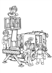 Disegno di camion dei pompieri da stampare e colorare 18