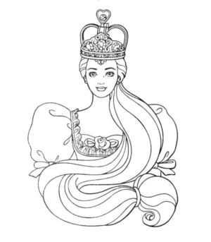 Disegno di Barbie Principessa da stampare e colorare 3