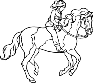 Disegno di equitazione da stampare e colorare 19