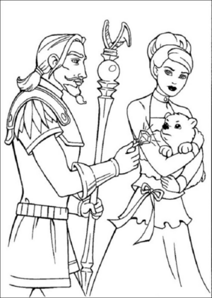 Disegno di Barbie Principessa da stampare e colorare 13