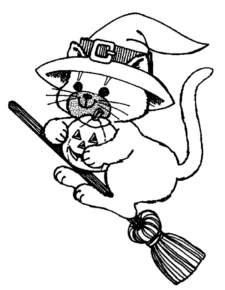 Disegno di gatto di halloween da stampare e colorare 3 Disegno di gatto di halloween da stampare e colorare 3