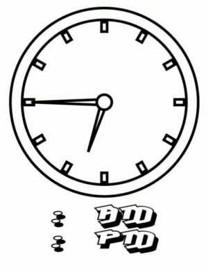 Disegno di orologio da stampare e colorare 12
