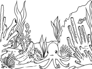 Disegno di polpo da stampare e colorare 2