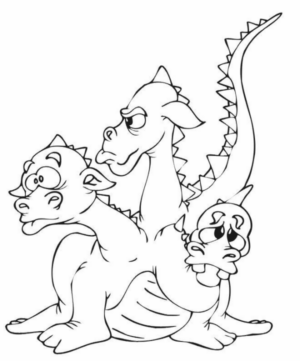 Disegno di dragone da stampare e colorare 2