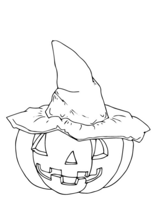 Disegno di zucca di Halloween da stampare e colorare 118