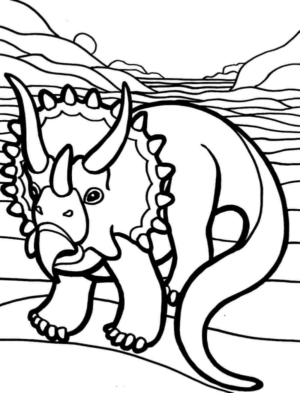 Disegno di Triceratopo da stampare e colorare 50