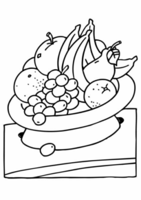 Disegno di cesto di frutta da stampare e colorare 56