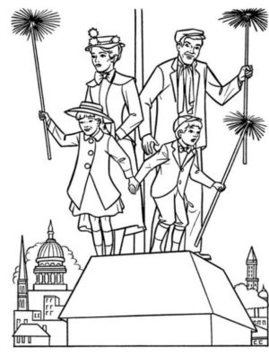 Disegno di Mary Poppins da stampare e colorare 14