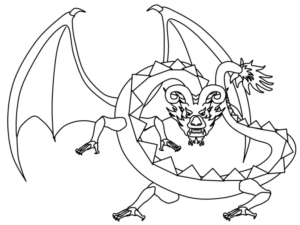 Disegno di dragone da stampare e colorare 154