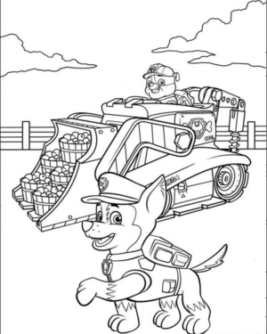 Disegno di Paw Patrol – Cane pompiere da stampare e colorare 9