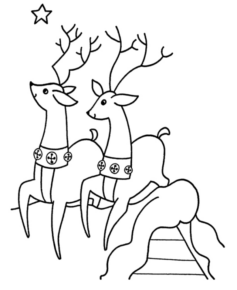 Disegno di renna di Natale da stampare e colorare 34