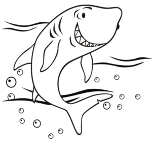 Disegno di squalo da stampare e colorare 26