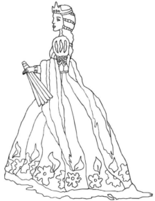 Disegno di principessa da stampare e colorare 16