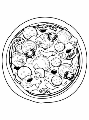 Disegno di pizza da stampare e colorare 28