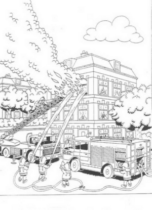 Disegno di camion dei pompieri da stampare e colorare 11