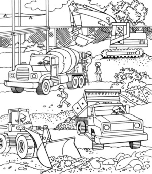 Disegno di mezzo da lavoro da stampare e colorare 74