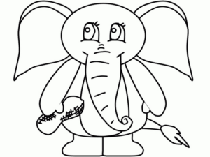 Disegno di elefante da stampare e colorare 138