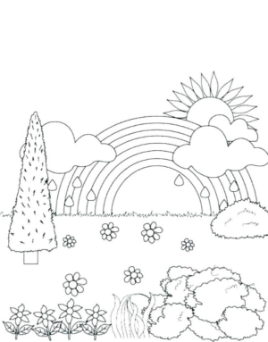 Disegno di arcobaleno da stampare e colorare 1
