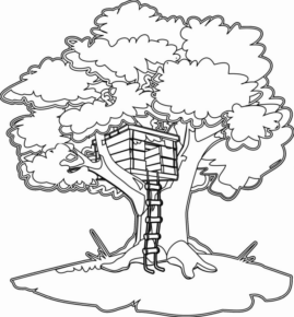 Disegno di casa sull’albero da stampare e colorare 14 Disegno di casa sull’albero da stampare e colorare 14