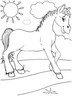 Disegno di cavallo da stampare e colorare 118