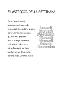 Filastrocca della settimana