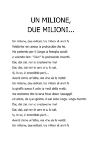 Un milione, due milioni…