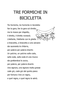 Tre formiche in bicicletta