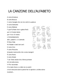 La canzone dell’alfabeto